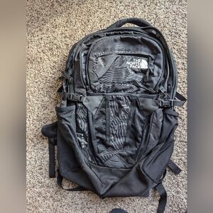The North Face Recon Backpack Black Camping Outdoors College Laptop Used